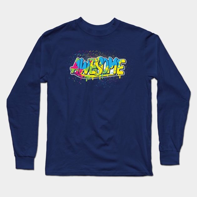 Awesome graffiti tshirt Long Sleeve T-Shirt by One World Tshirt